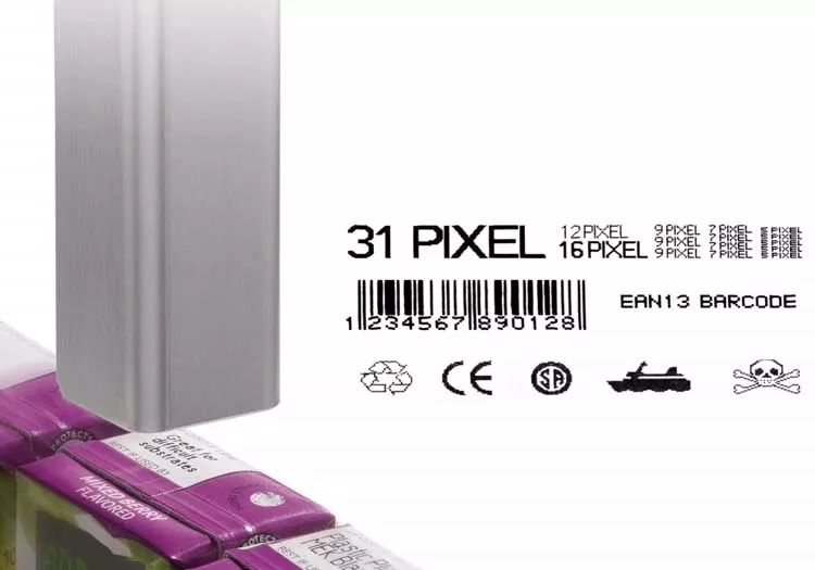 Pixel 31字符喷印成效