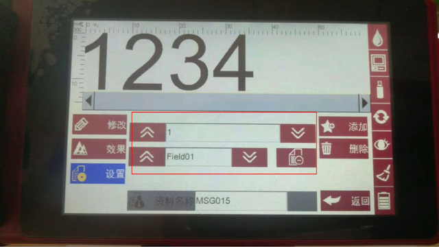 1234预览及Field01字段设置红框