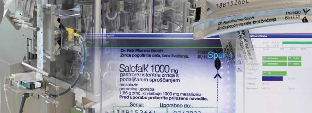 设备、Salofalk 1000 mg包装文字与屏幕界面拼图