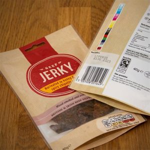 Jerky肉干包装上的条码与日期标识